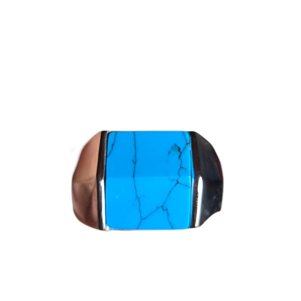 Stainless Steel And Blue Stone Men's Size 10 - Picture 3 of 5